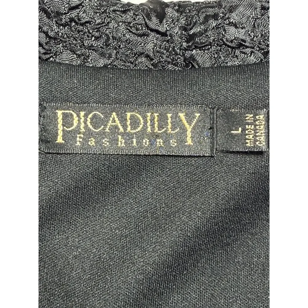 Picadilly Fashions Textured Boucle Crop Jacket L Peter Pan Collar Charcoal Gray